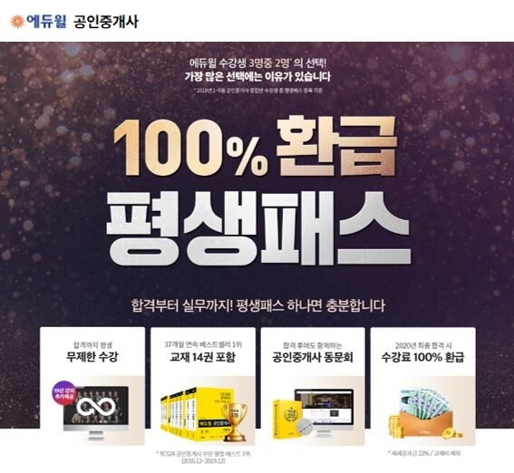 [에듀윌-보도자료] 200131_17시_에듀윌, 2020년 공인중개사 시험 합격하면 환급하는 _100% 환급 평생패스_ 모집.JPG