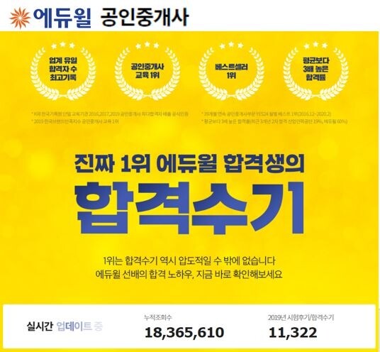[에듀윌-보도자료] 200325_14시_에듀윌 공인중개사 시험후기 및 합격수기 1만개 돌파...”누적 1800만건”.JPG