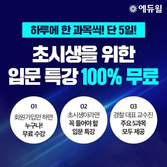 [에듀윌-보도자료] 200820_에듀윌, 경찰공무원 교수 라인업 완성 기념 이벤트…초시생 위한 입문 특강 무료.jpg
