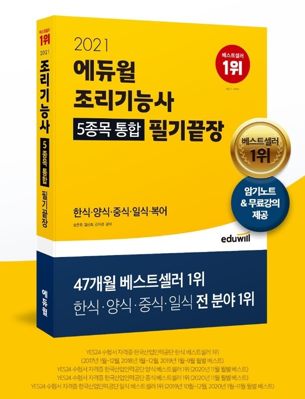 [공무원수험신문] 201231_‘47개월 베스트셀러 1위의 노하우 담은’ 에듀윌 조리기능사 필기 교재, 12월 4주차도 1위.jpg