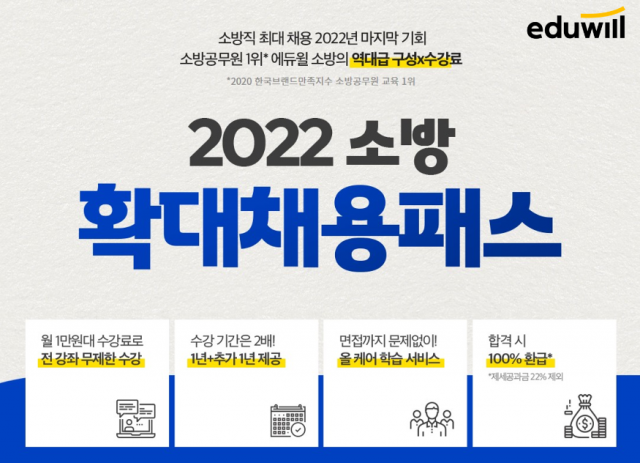 [공무원수험신문] 210121_소방공무원 최대 채용 마지막 기회…에듀윌 소방, ‘2022 확대채용패스’ 22만원 수강할인.png