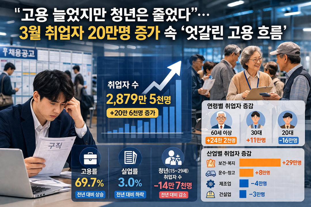 “고용 늘었지만 청년은 줄었다”…3월...